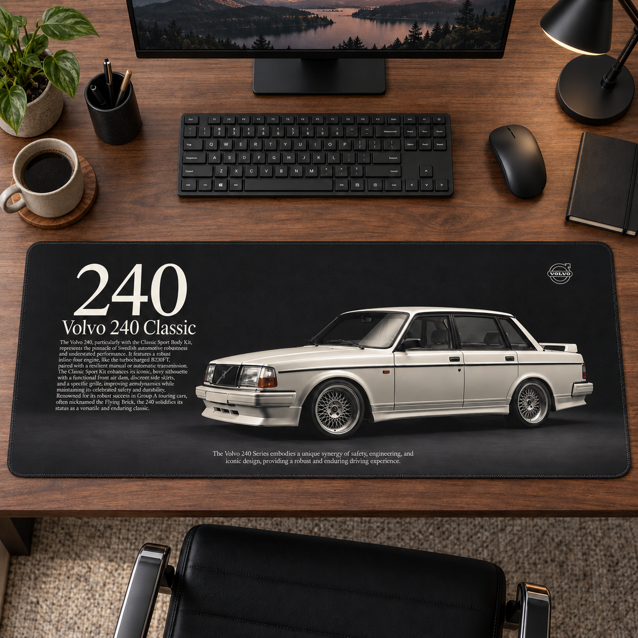 Volvo 240 Beyaz Klasik Mouse Pad - Y1102