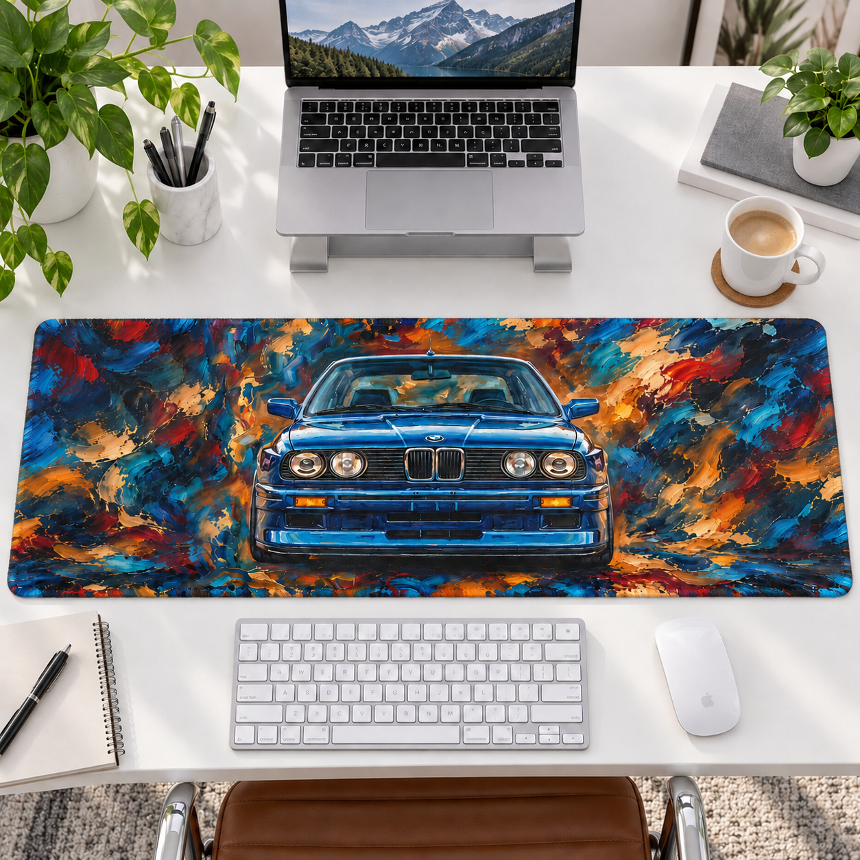 BMW Klasik Renkli Fırça İzleri Mouse Pad - Y1123