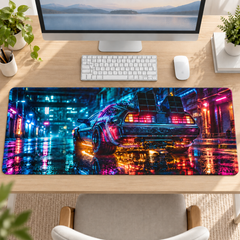 Neon Şehir Retro Spor Otomobil Mouse Pad - Y1020