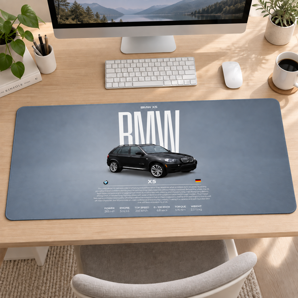 BMW Siyah Sedan Gri Teknik Afiş Mouse Pad - Y1035