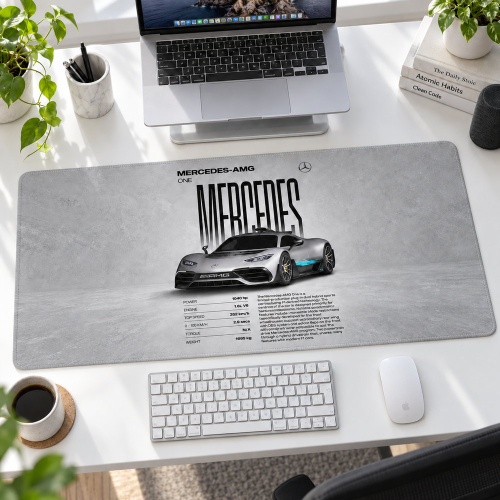 Mercedes-AMG ONE Beyaz Teknik Afiş Mouse Pad - Y1063