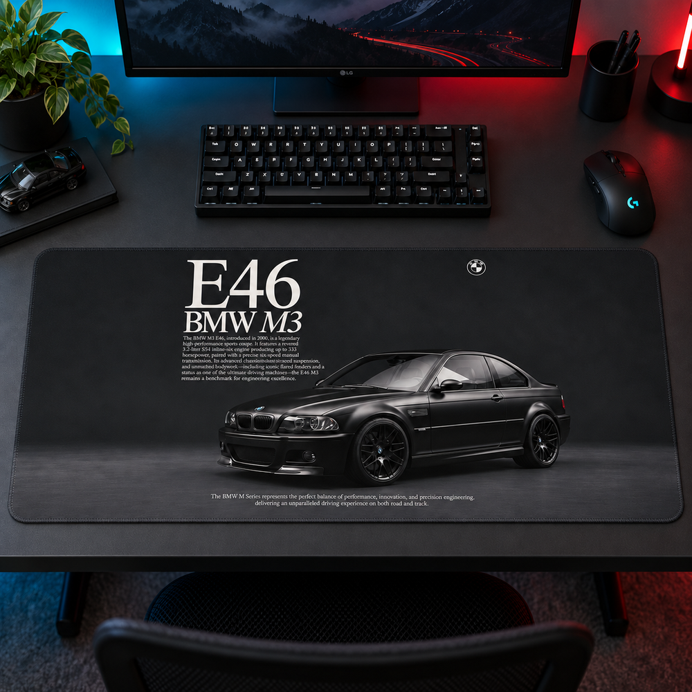 BMW M3 E46 Siyah Klasik Mouse Pad - Y1146