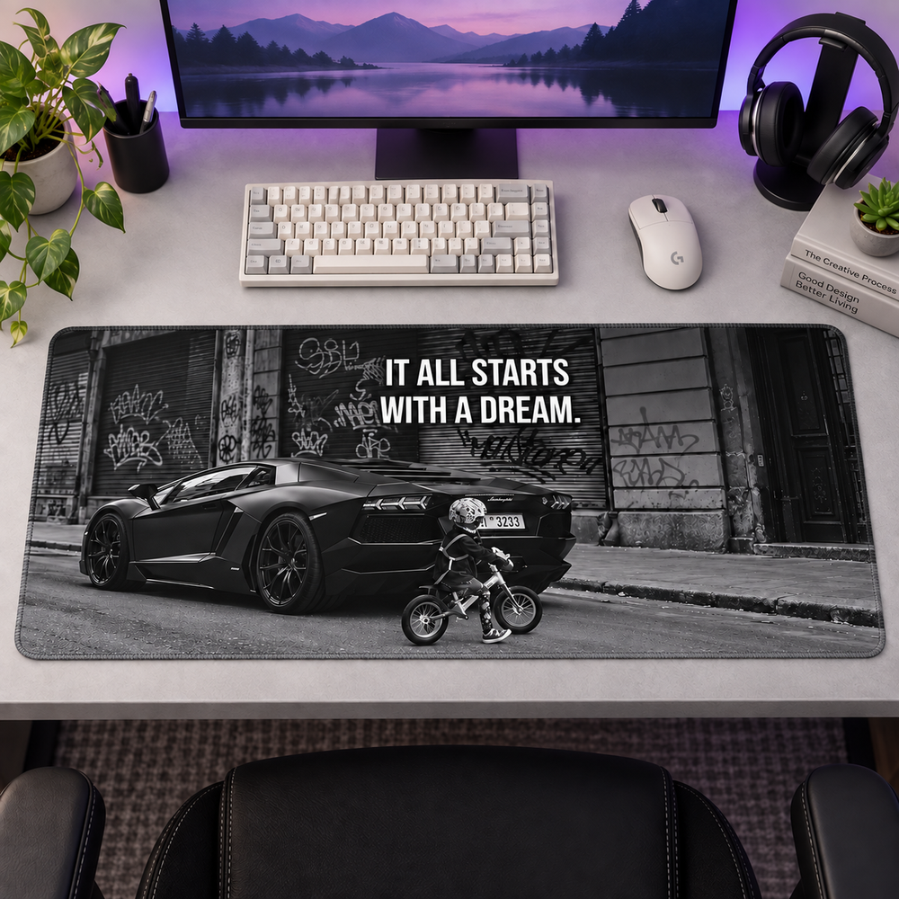 Siyah Beyaz Otomobil Rüyası Mouse Pad - Y1174