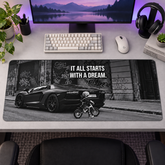 Siyah Beyaz Otomobil Rüyası Mouse Pad - Y1174
