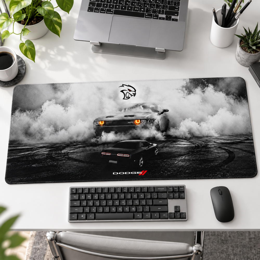 Dodge Challenger Dumanlı Drift Mouse Pad - Y1208
