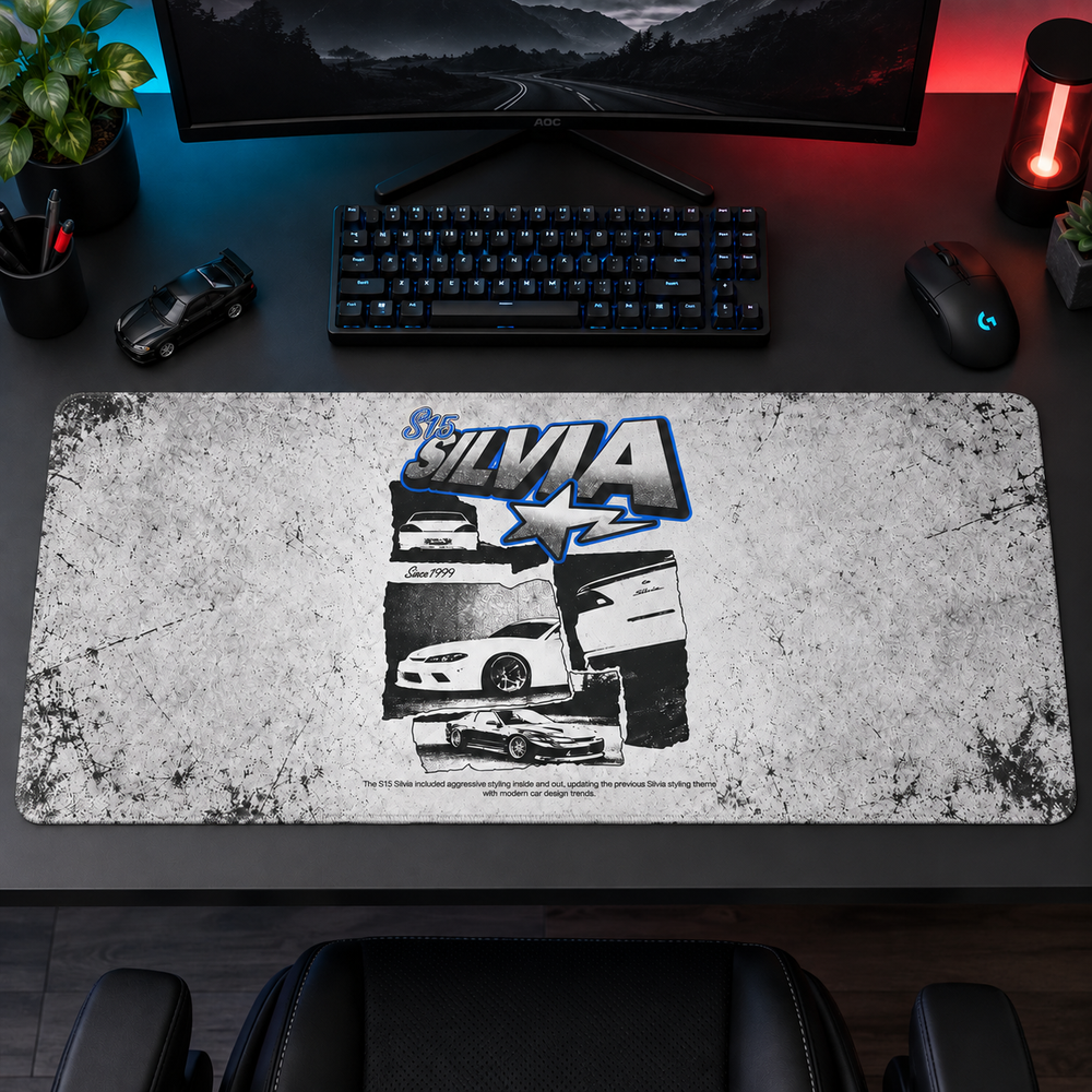 Nissan Silvia Siyah Beyaz Kolaj Mouse Pad - Y1216