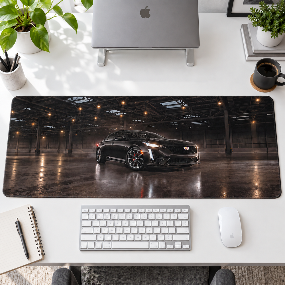Yağmurlu Garajda Siyah Spor Otomobil Mouse Pad - Y1258