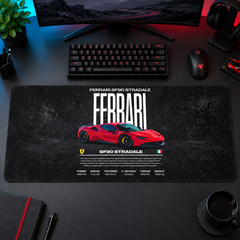 Ferrari SF90 Stradale Kırmızı Teknik Afiş Mouse Pad - Y1271