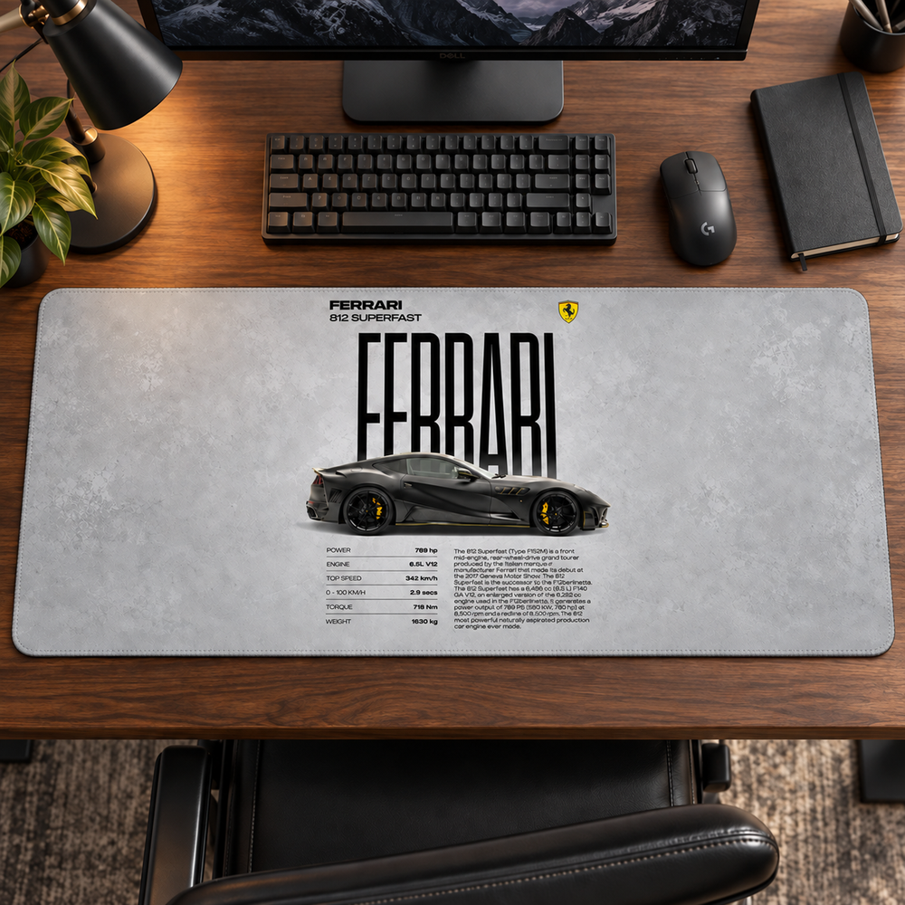 Ferrari Siyah Beyaz Teknik Afiş Mouse Pad - Y1272