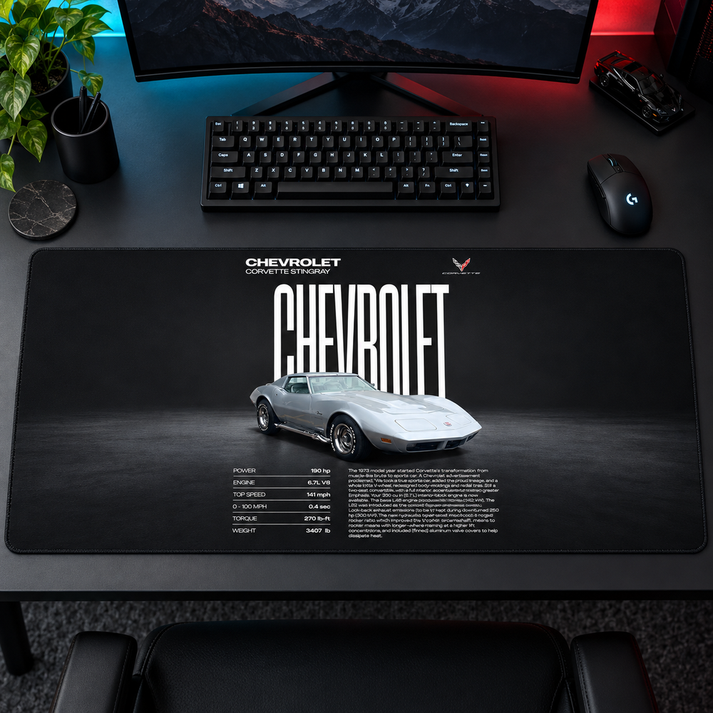 Chevrolet Corvette Klasik Teknik Afiş Mouse Pad - Y1316