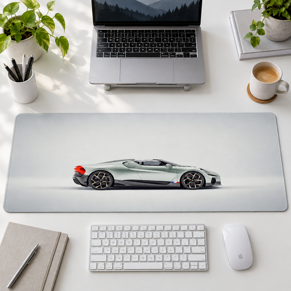 Gümüş Süper Otomobil Minimal Profil Mouse Pad - Y1368