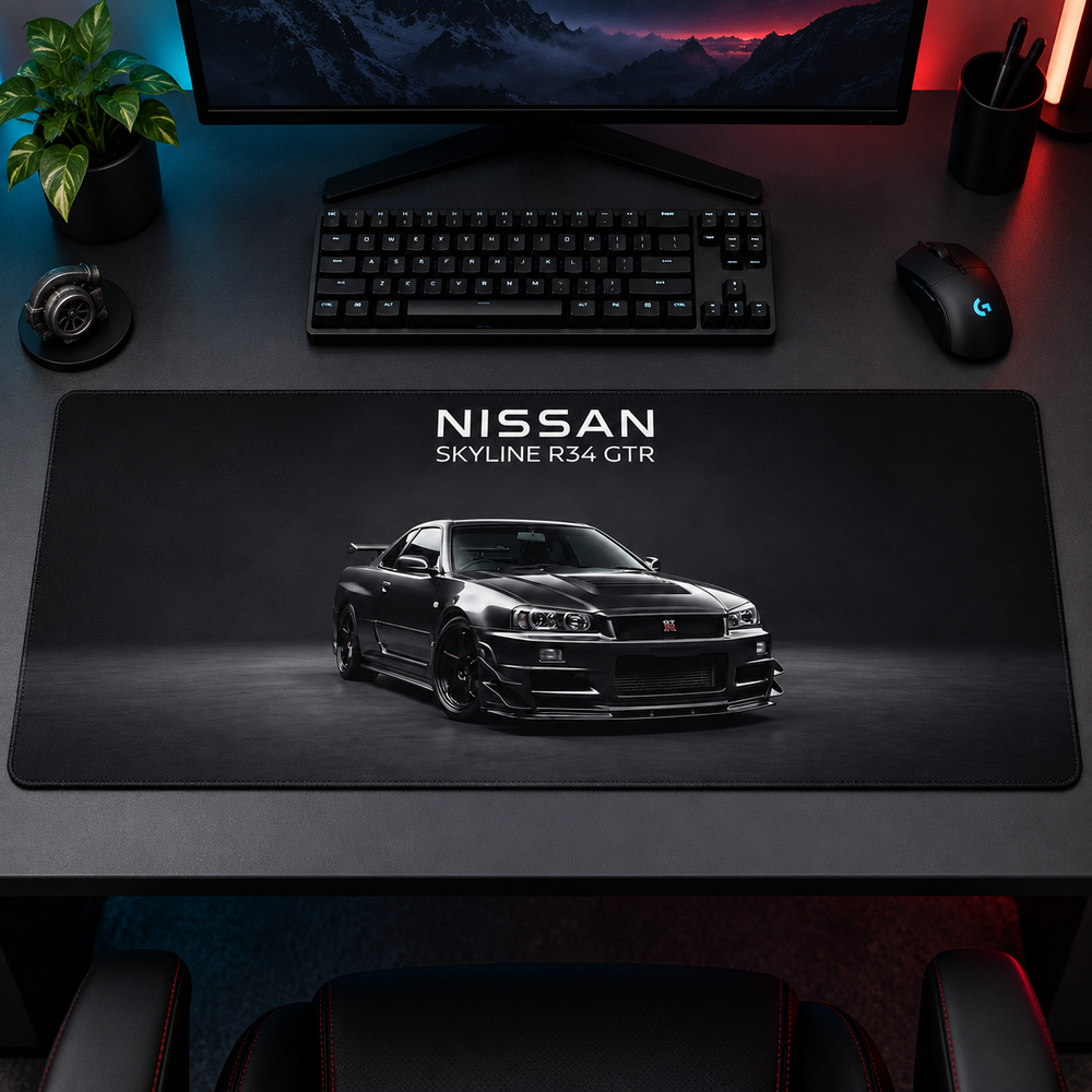 Nissan Skyline R34 GT-R Siyah Stüdyo Mouse Pad - Y1371