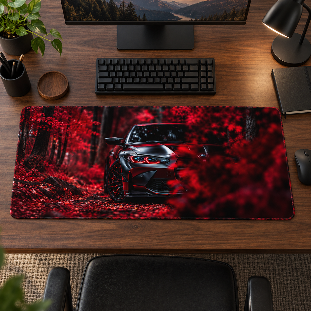 Kızıl Ormanda Siyah Coupe Mouse Pad - Y1372