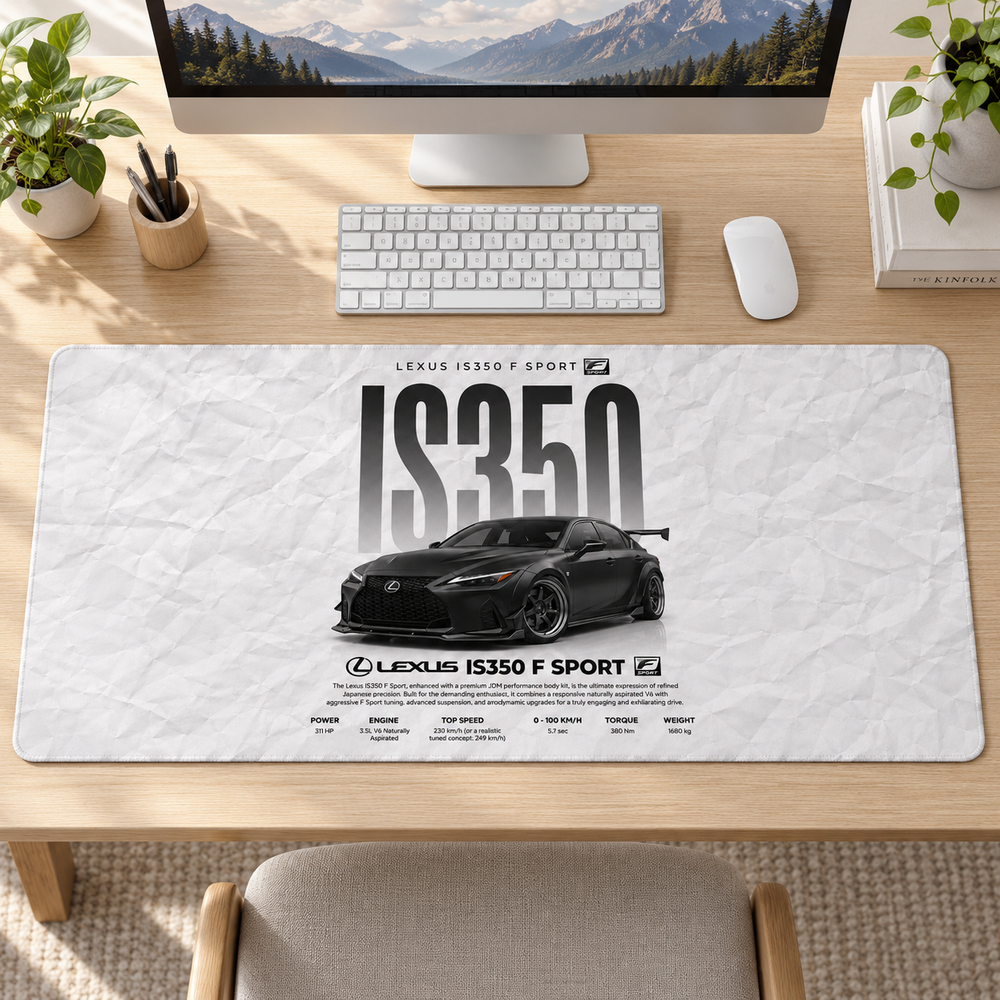 Lexus IS350 Beyaz Teknik Afiş Mouse Pad - Y1390