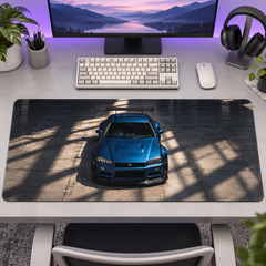 Mavi Spor Otomobil Işık ve Gölge Mouse Pad - Y1439