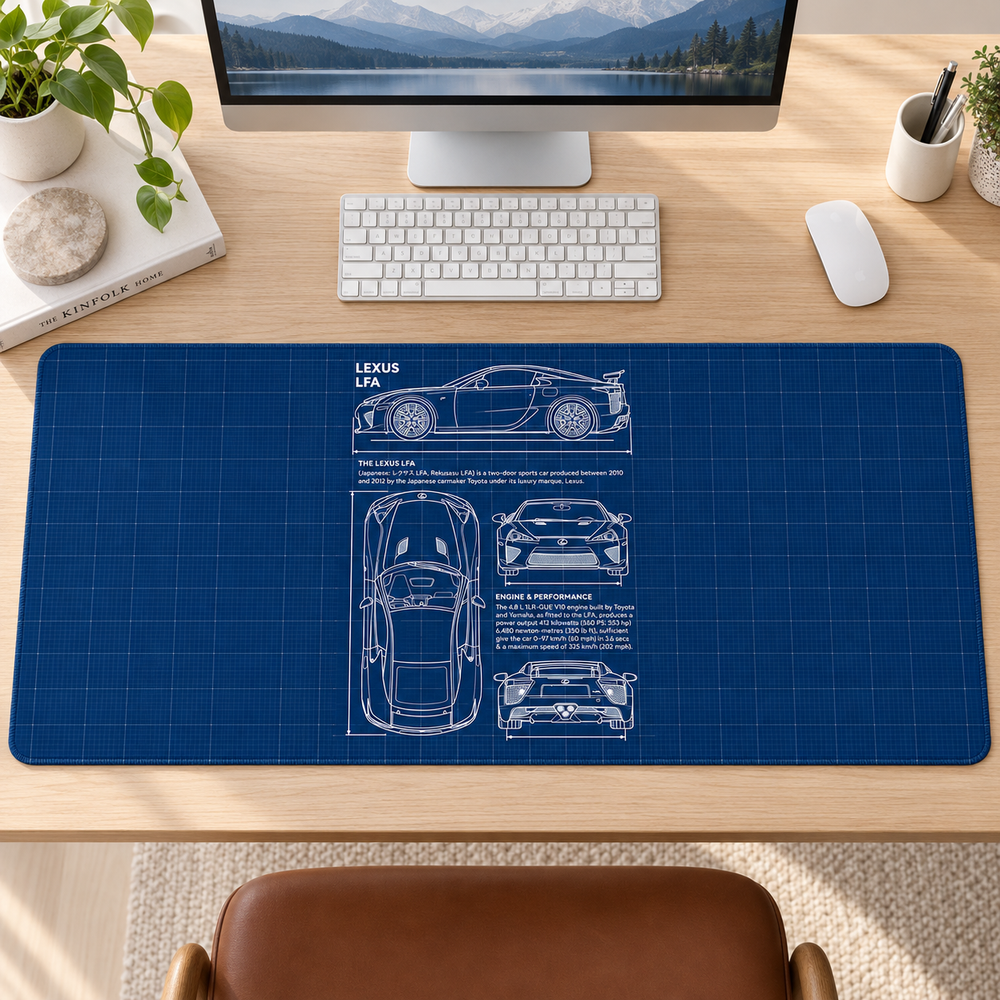 Lexus Mavi Teknik Çizim Mouse Pad - Y1455