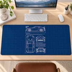 Lexus Mavi Teknik Çizim Mouse Pad - Y1455