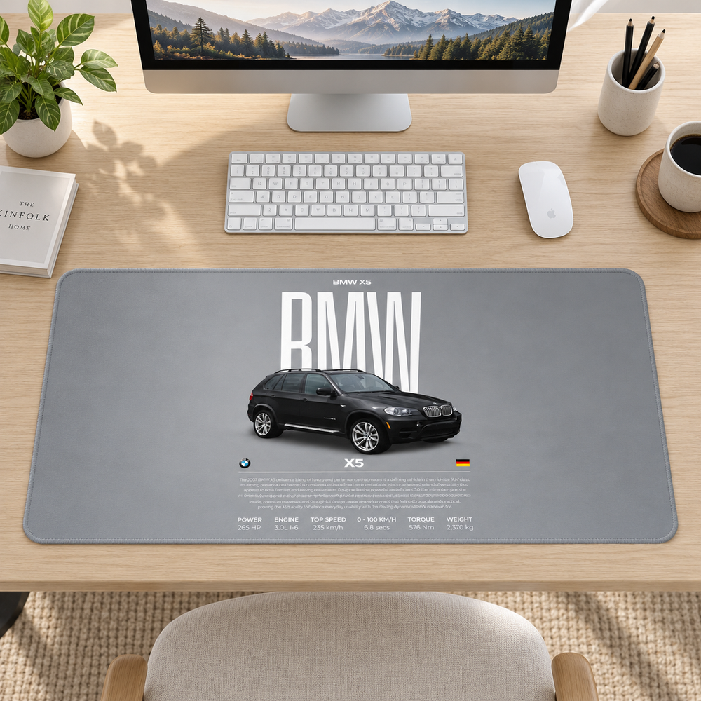 BMW Klasik Siyah Gri Teknik Afiş Mouse Pad - Y1490