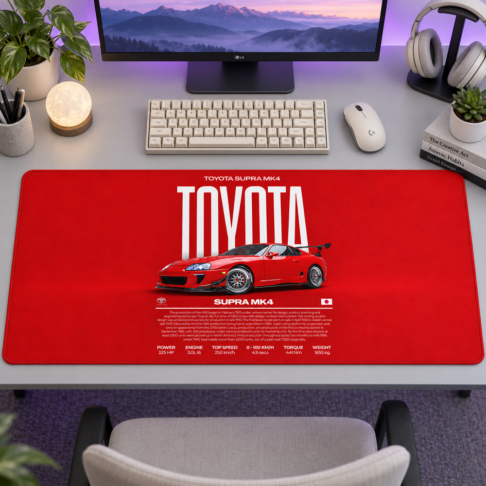 Toyota Supra MK4 Kırmızı Afiş Mouse Pad - Y1514