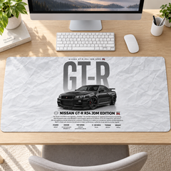 Nissan GT-R R34 Beyaz Afiş Mouse Pad - Y1515