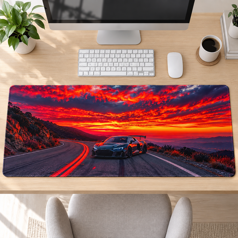 Kızıl Gün Batımında Dağ Sürüşü Mouse Pad - Y1530