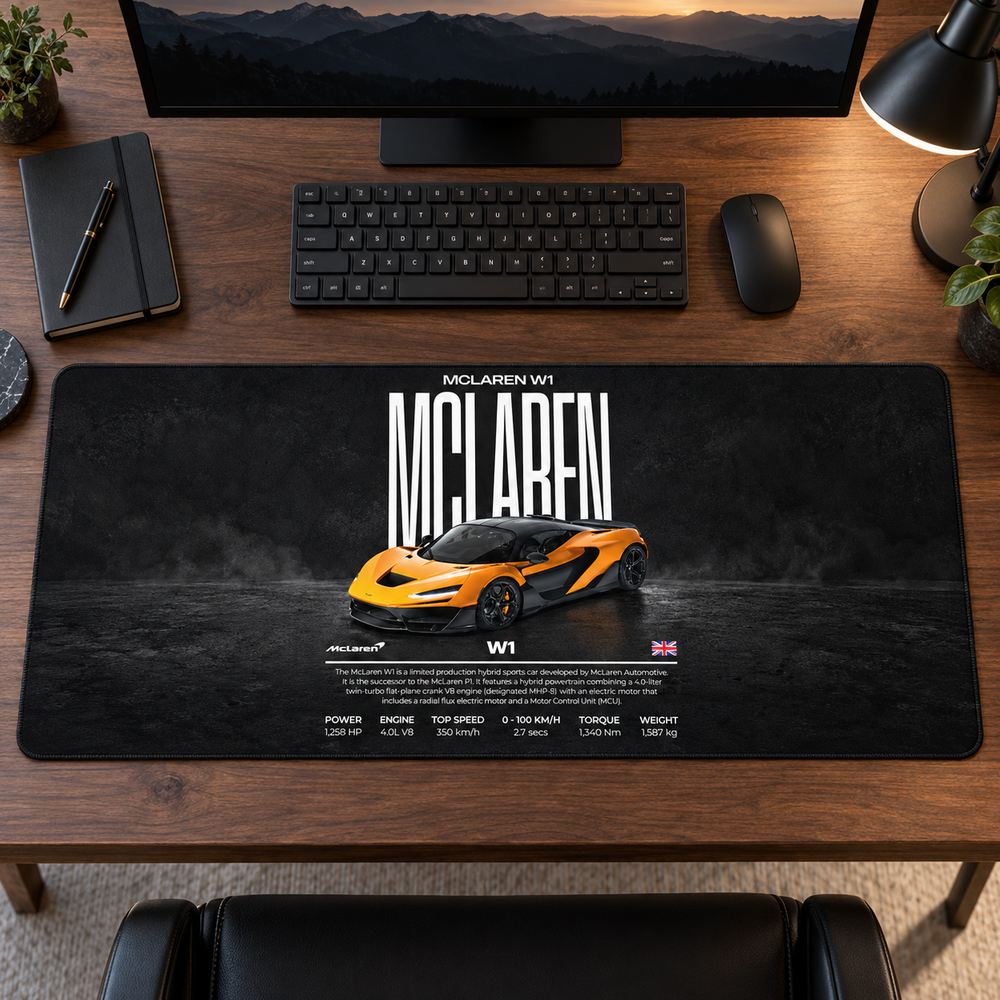 McLaren P1 Turuncu Teknik Afiş Mouse Pad - Y1567