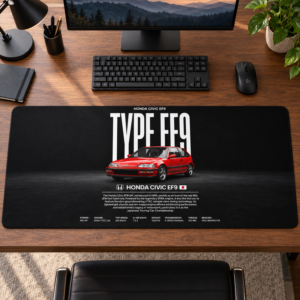 Honda Civic Type EF9 Kırmızı Afiş Mouse Pad - Y1597