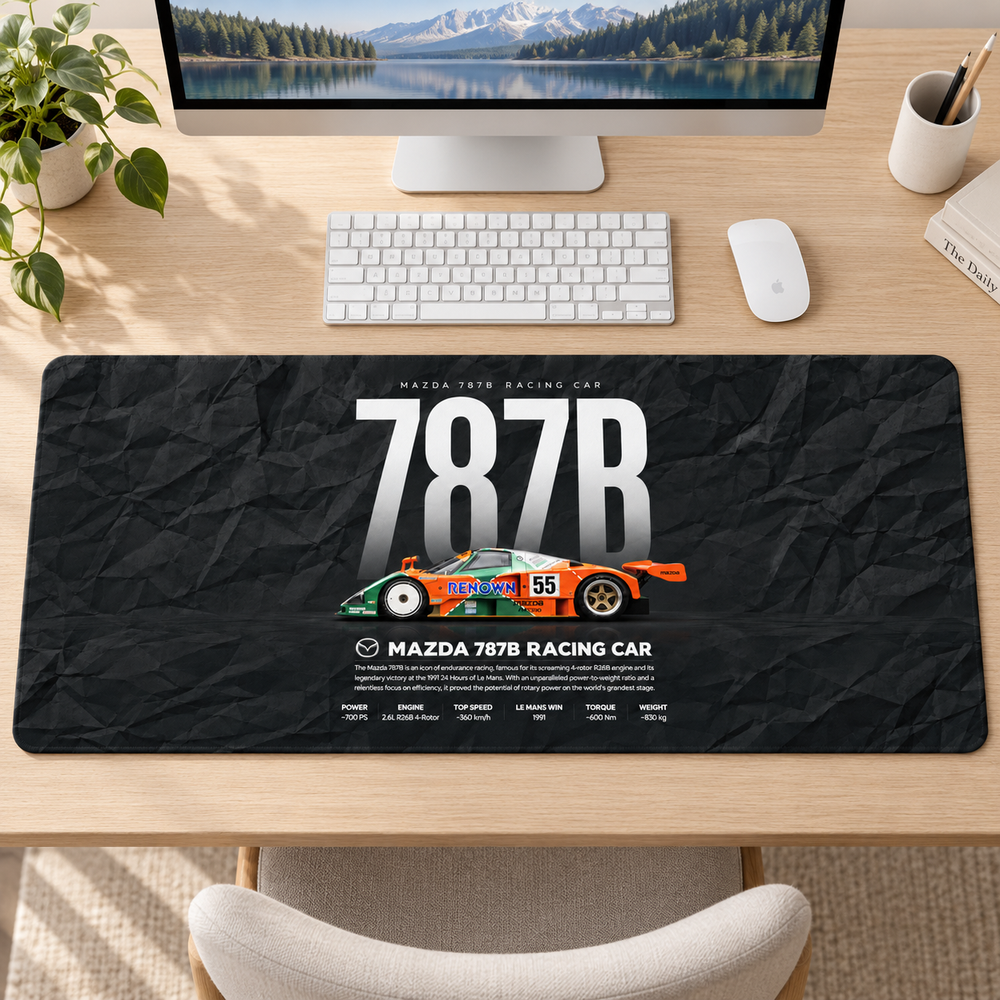 Mazda 787B Siyah Teknik Afiş Mouse Pad - Y1600
