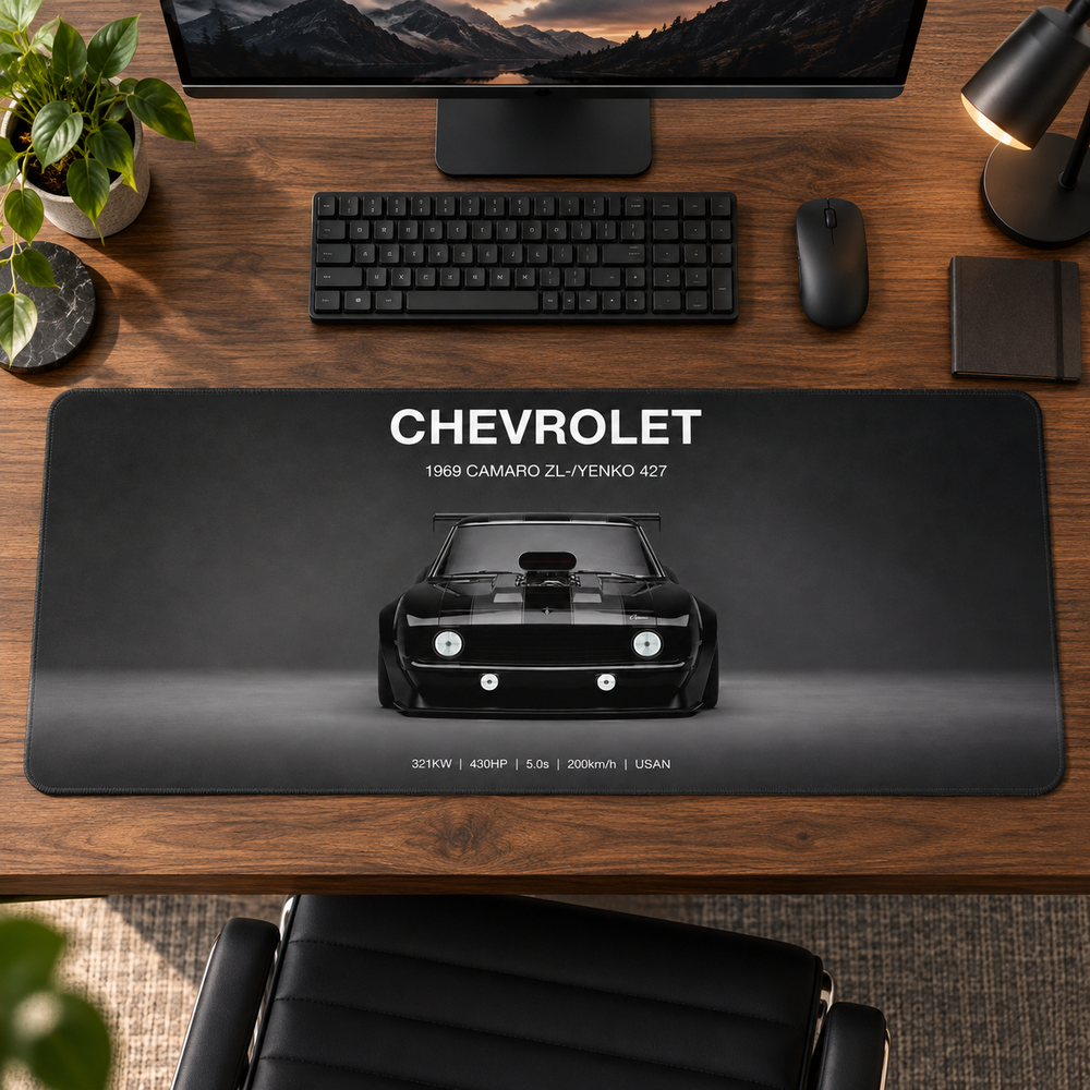 Chevrolet Klasik Siyah Ön Görünüm Mouse Pad - Y1617