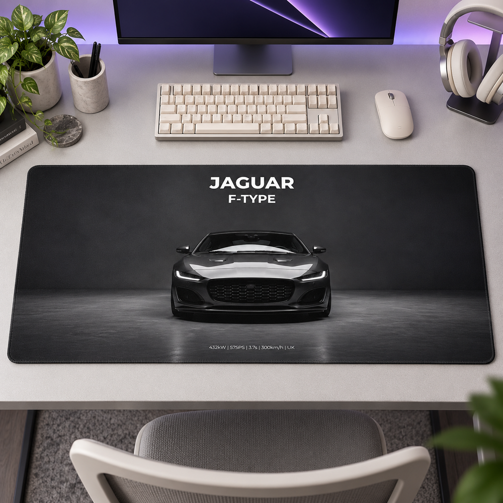 Jaguar F-Type Siyah Ön Görünüm Mouse Pad - Y1634