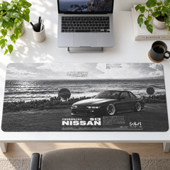 Nissan Siyah Beyaz Sahil Afişi Mouse Pad - Y1643