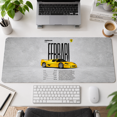 Ferrari Sarı Beyaz Teknik Afiş Mouse Pad - Y1648