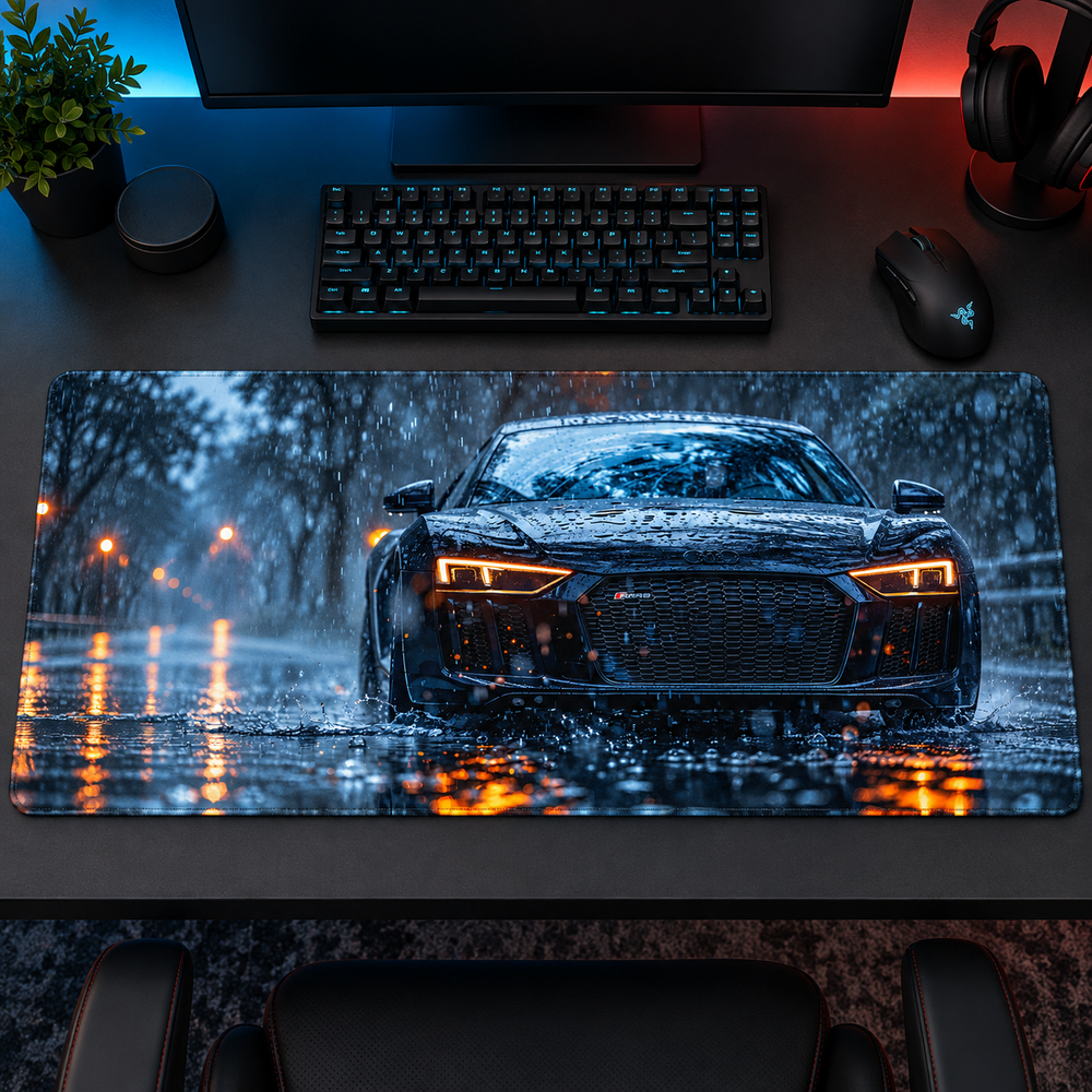 Audi Kış Gecesi Sarı Farlar Mouse Pad - Y1656