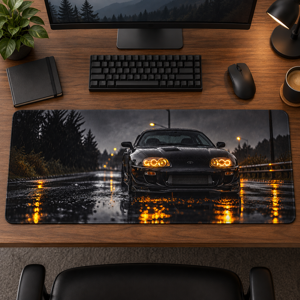 Sarı Farlar Islak Asfalt Mouse Pad - Y1667
