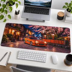 Turuncu Spor Otomobil Sakura Sokağı Mouse Pad - Y1668