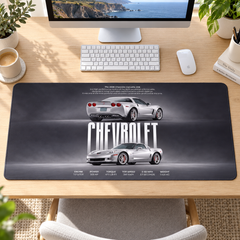 Chevrolet Corvette Gümüş Teknik Kolaj Mouse Pad - Y1715