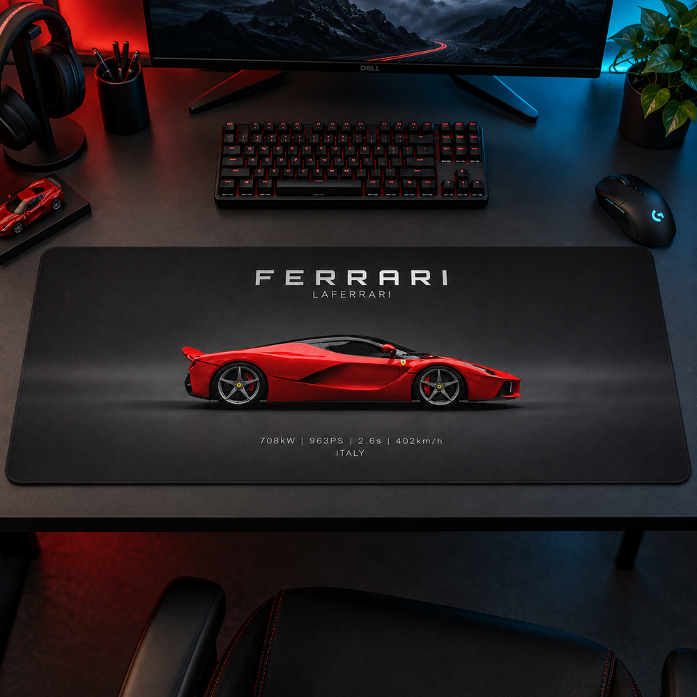 Ferrari Kırmızı Açık Tavan Profili Mouse Pad - Y1741