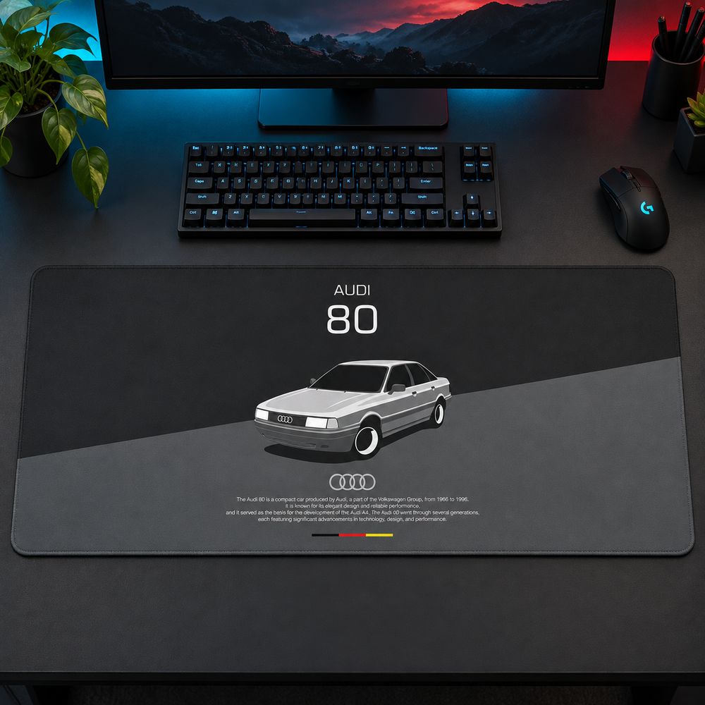 Audi 80 Gri Geometrik Afiş Mouse Pad - Y1761