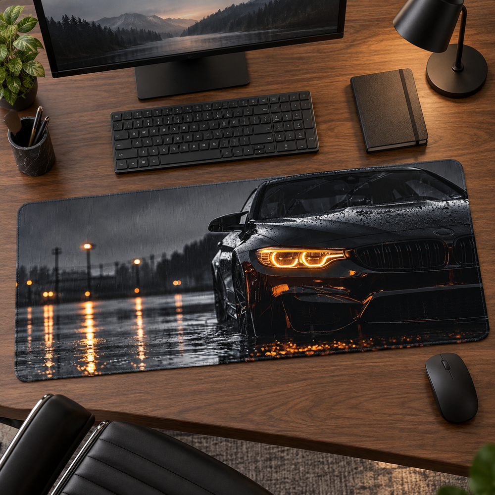 BMW Sarı Far Yağmur Detayı Mouse Pad - Y1792
