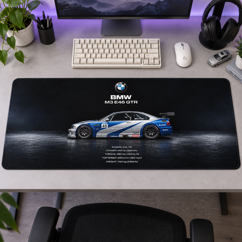 BMW M3 E46 GTR Yarış Afişi Mouse Pad - Y1794