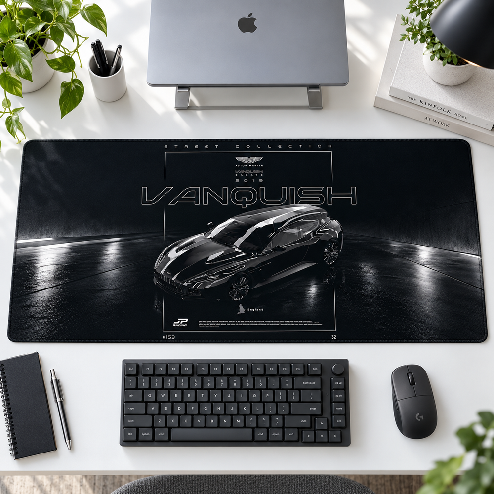 Aston Martin Vanquish Siyah Teknik Afiş Mouse Pad - Y1838