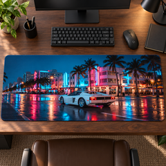 Miami Sahilinde Beyaz Klasik Mouse Pad - Y1877