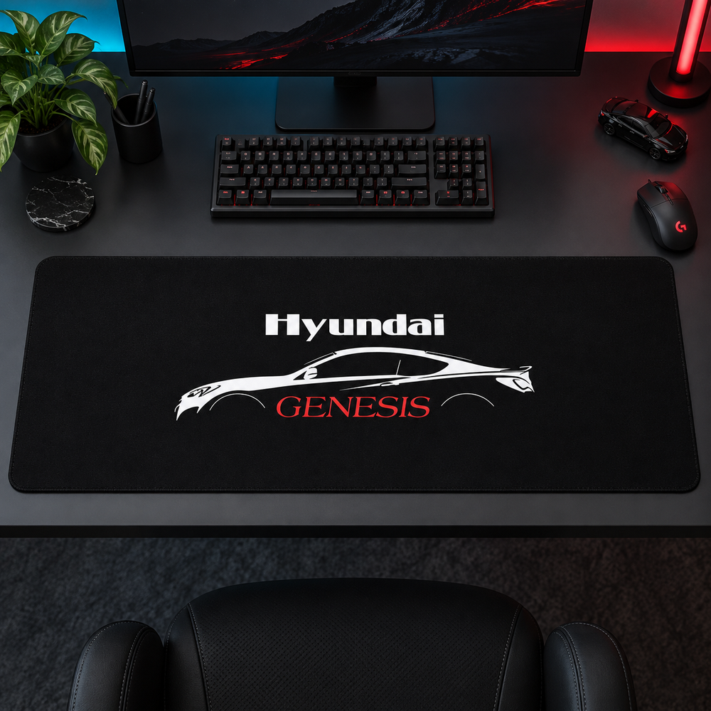 Hyundai Genesis Beyaz Siluet Mouse Pad - Y1891