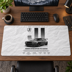 Jensen Interceptor Beyaz Doku Afişi Mouse Pad - Y1892