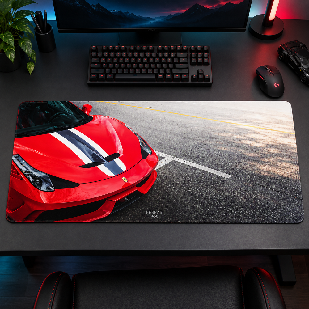 Kırmızı Yarış Otomobili Kaput Detayı Mouse Pad - Y1906