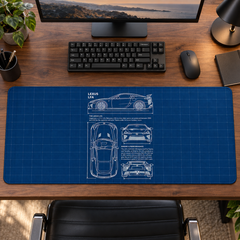 Toyota Supra Mavi Teknik Çizim Mouse Pad - Y1932