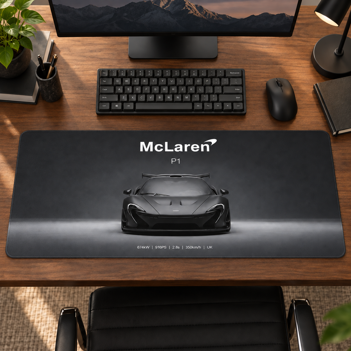 McLaren P1 Siyah Ön Görünüm Mouse Pad - Y1052