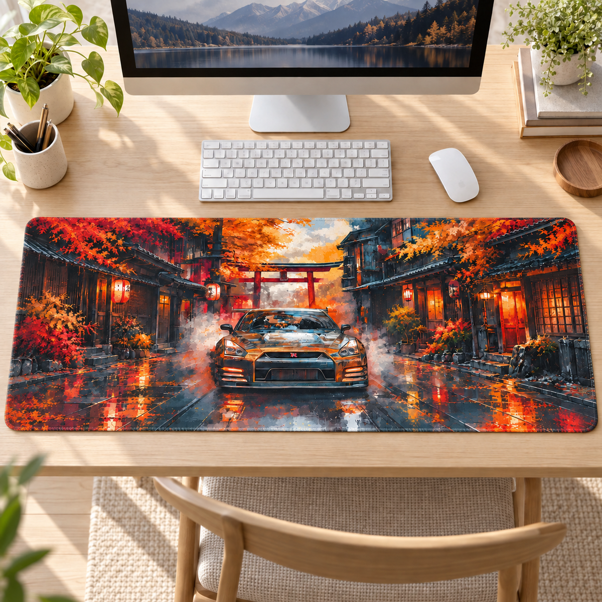 Sonbahar Japon Sokağı Spor Otomobil Mouse Pad - Y1055