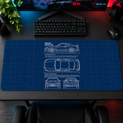 Nissan Silvia S15 Mavi Teknik Çizim Mouse Pad - Y1061
