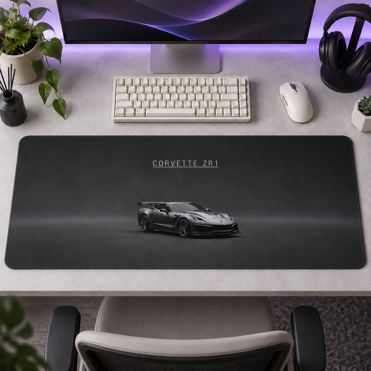 Corvette ZR1 Minimal Siyah Mouse Pad - Y1074